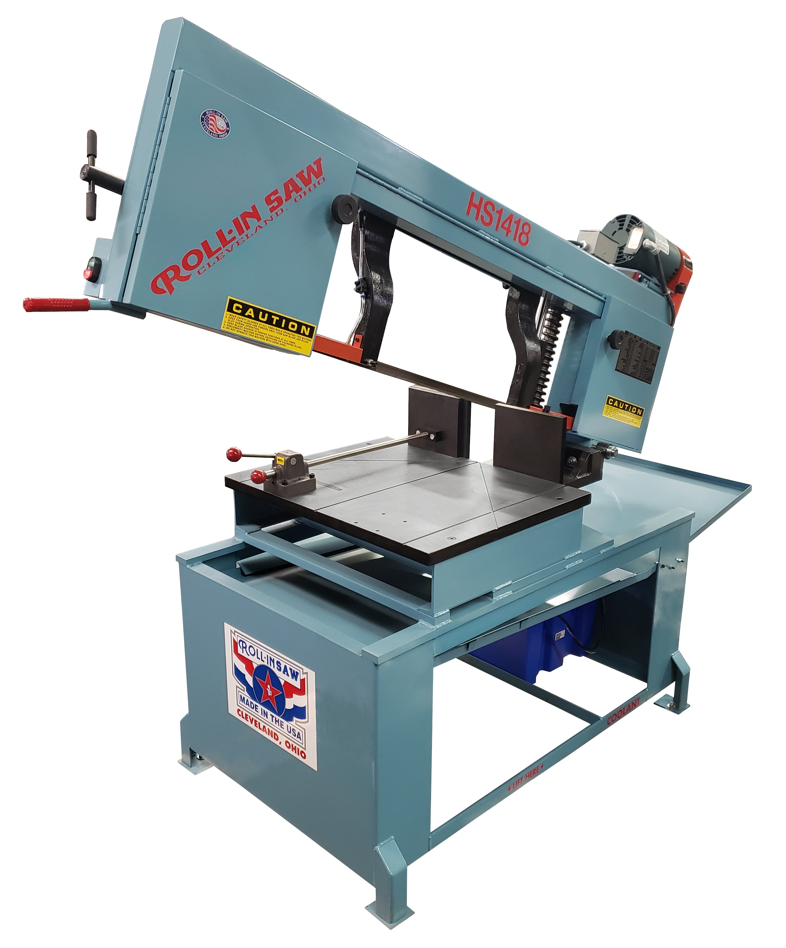 Roll-In Saw HS1418 220V/440V 3PH 14-Inch American Horizontal 60 Degree Mitering Wet Band Saw