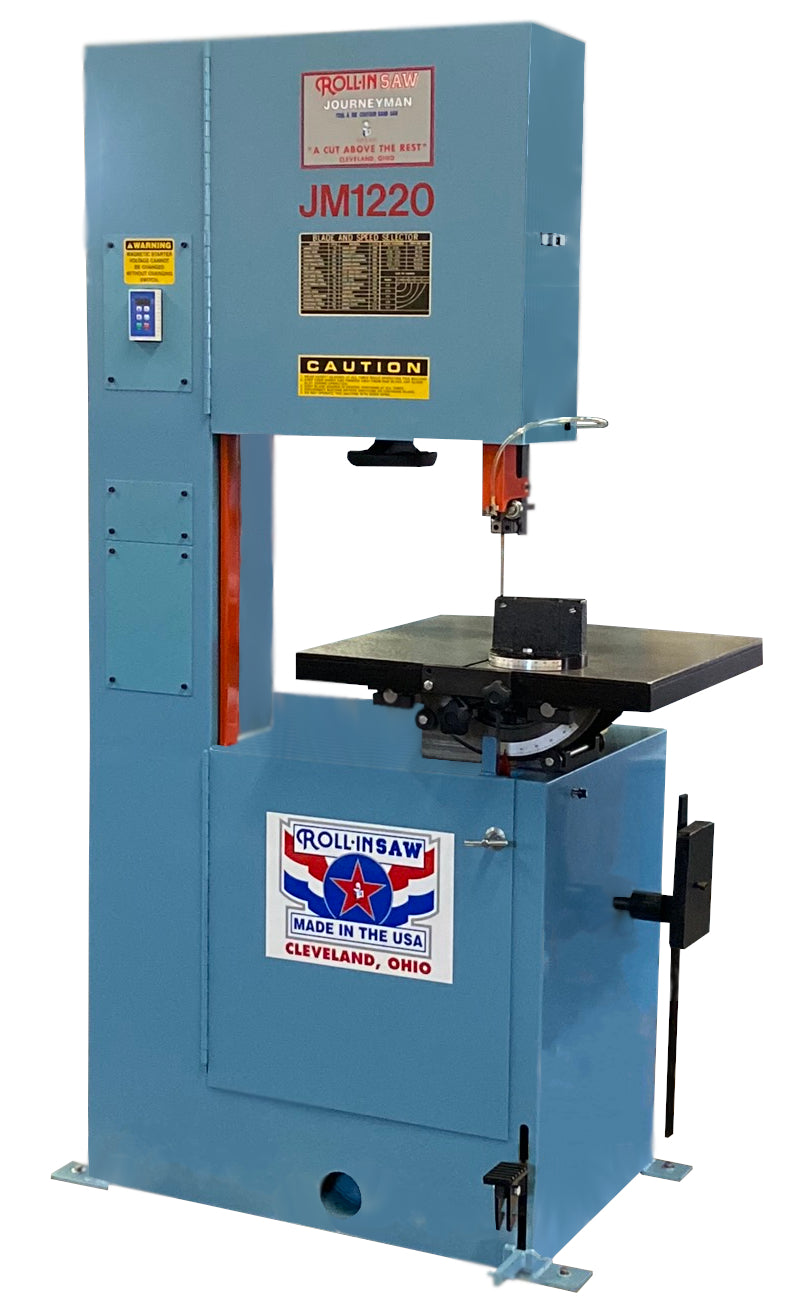 Roll-In Saw JM1220 220V/440V 3PH 12-Inch by 20-Inch American Tilt Table Journeyman Vertical Band Saw
